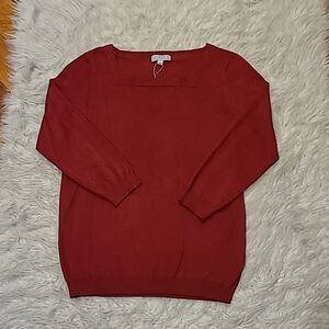 NWT Joseph‎ A womens red rayon square neck light weight sweater